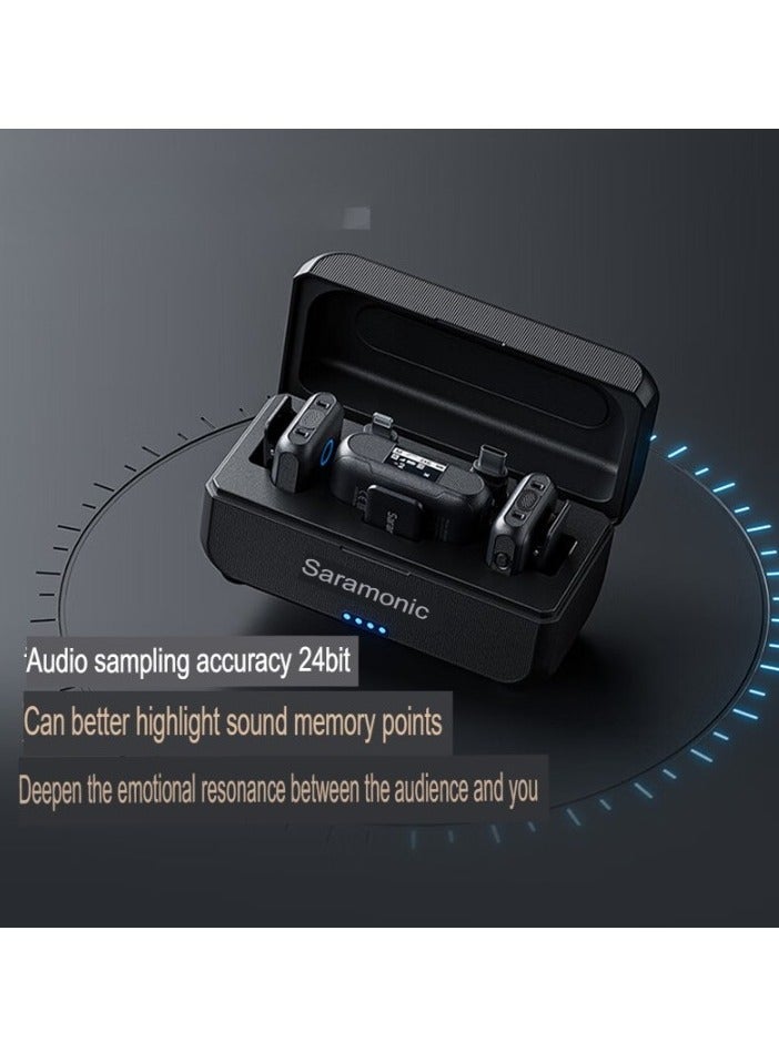 Saramonic Blink500 B2 Wireless Lapel Microphone, Heavy Duty Speaker Microphone, Noise Reduction Radio Microphone, Wireless Microphone System For Camera Phones Computers, ( One To Two With Case) - Image 2