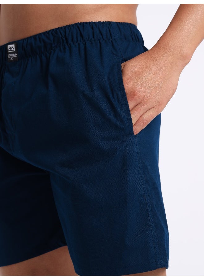 Beyoung Plain Navy Blue Mens Boxer  - Image 3