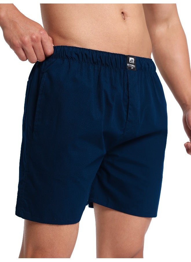 Beyoung Plain Navy Blue Mens Boxer  - Image 4