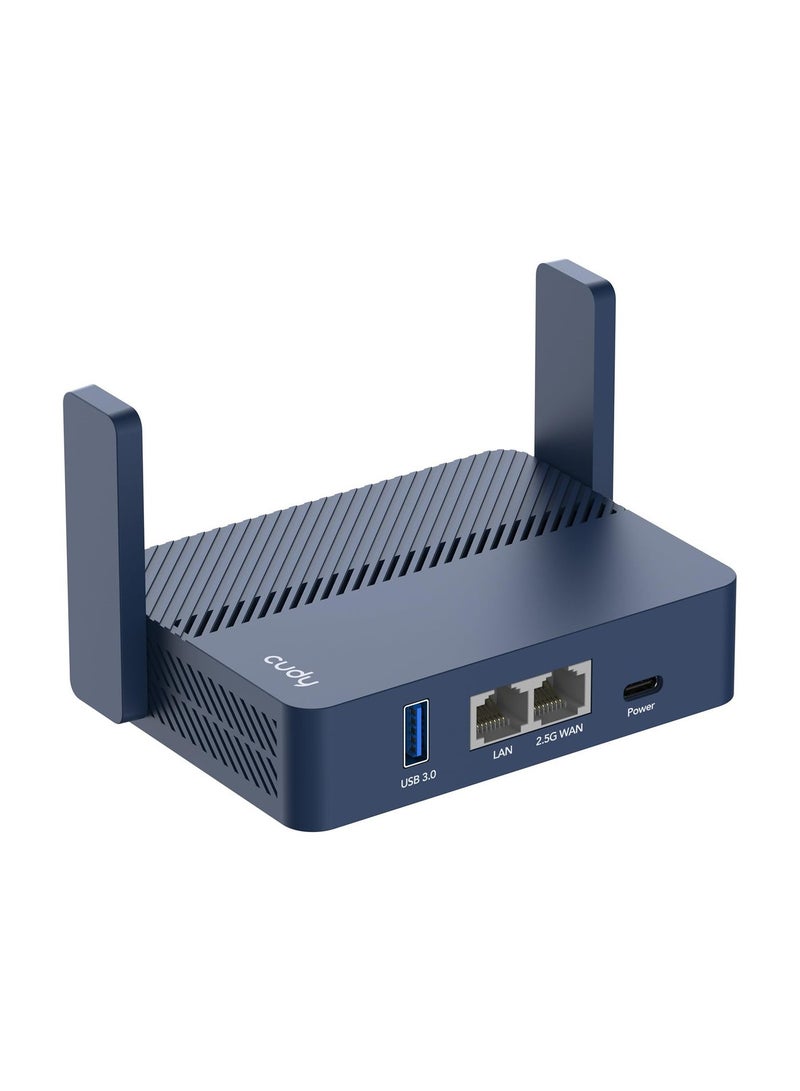 Cudy AX3000 Pocket-Sized Wi-Fi 6 Wireless 2.5Gb Travel Router | WiFi Router | OpenVPN, Wireguard, Connect to Public & Hotel Wi-Fi login Page, RV (Cudy TR3000) - Image 1