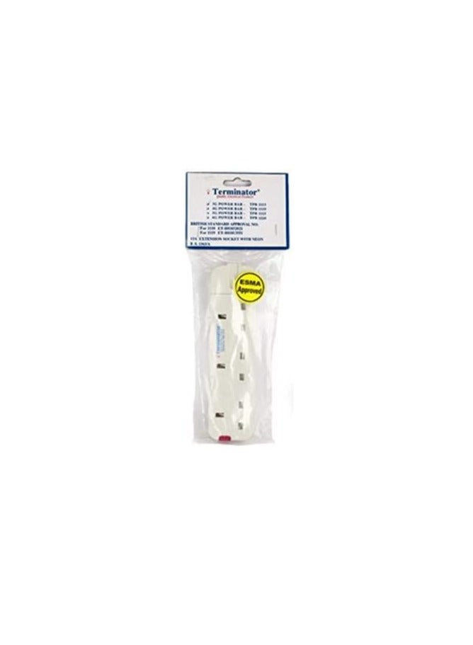 Terminator Rewirable Strip 3G/13A/UK Socket TPB 1113 Terminator, White, 3 Way UK  - Image 3