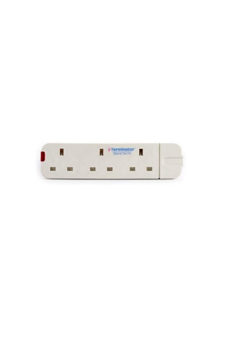 Terminator Rewirable Strip 3G/13A/UK Socket TPB 1113 Terminator, White, 3 Way UK  - Image 1