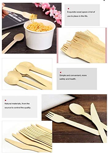 V4L Wooden Spoons 200 Pack 160mm 63 inch Spoons Biodegradable Spoons EcoFriendly Biodegradable Utensils for Party Weddings Travel Camping Events - Image 5