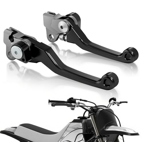 USTPO Motorcycle Clutch Brake Lever Foldable CNC Pivot Folding Levers Set for PW50 PW 50 2025 2024 20152025 Dirt Pit Bike Black - Image 1