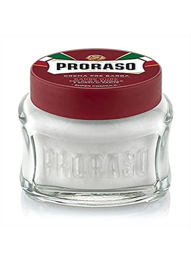 proraso Pre-Shave Conditioning Cream for Men, Moisturizing and Nourishing for Coarse Beards with Sandalwood Oil, 3.6 oz - Image 1