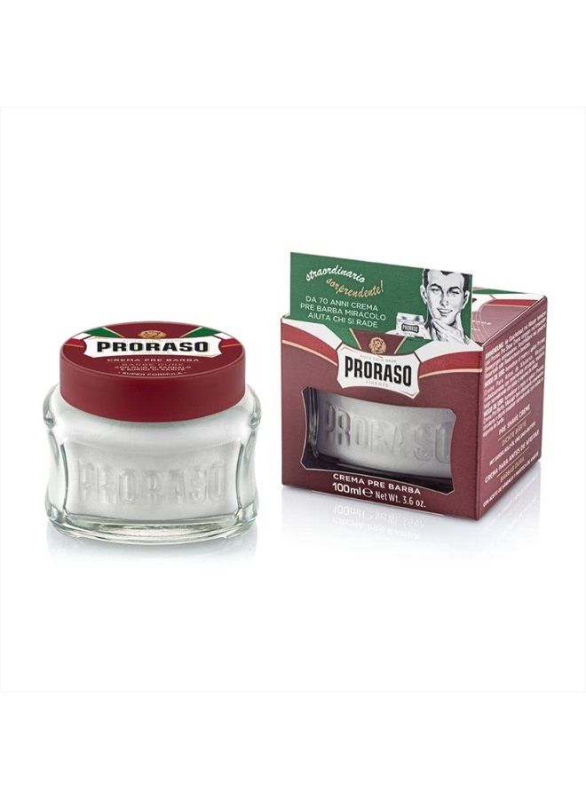 proraso Pre-Shave Conditioning Cream for Men, Moisturizing and Nourishing for Coarse Beards with Sandalwood Oil, 3.6 oz - Image 2