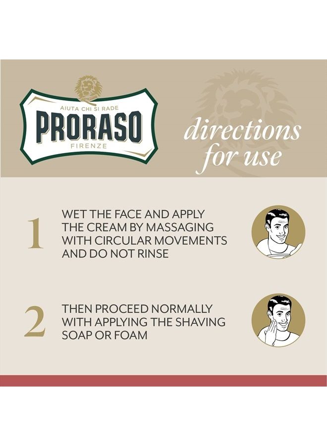 proraso Pre-Shave Conditioning Cream for Men, Moisturizing and Nourishing for Coarse Beards with Sandalwood Oil, 3.6 oz - Image 3