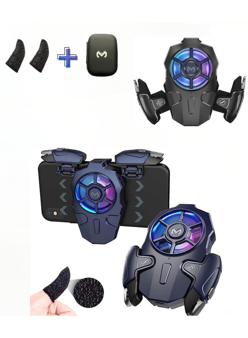 PUBG Mobile Triggers with cooling fan,PUBG Mobile Phone Game Controller with cooler for PUBG/Fortnite/Call of Duty, with Rgb Light, for Android and iOS Phone - Image 1