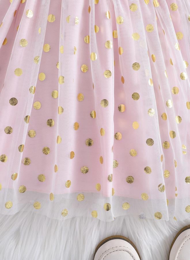 تايك تو فستان شبكي بأكمام طويلة وتفاصيل فيونكة وطبقات مكشكشة - Image 4