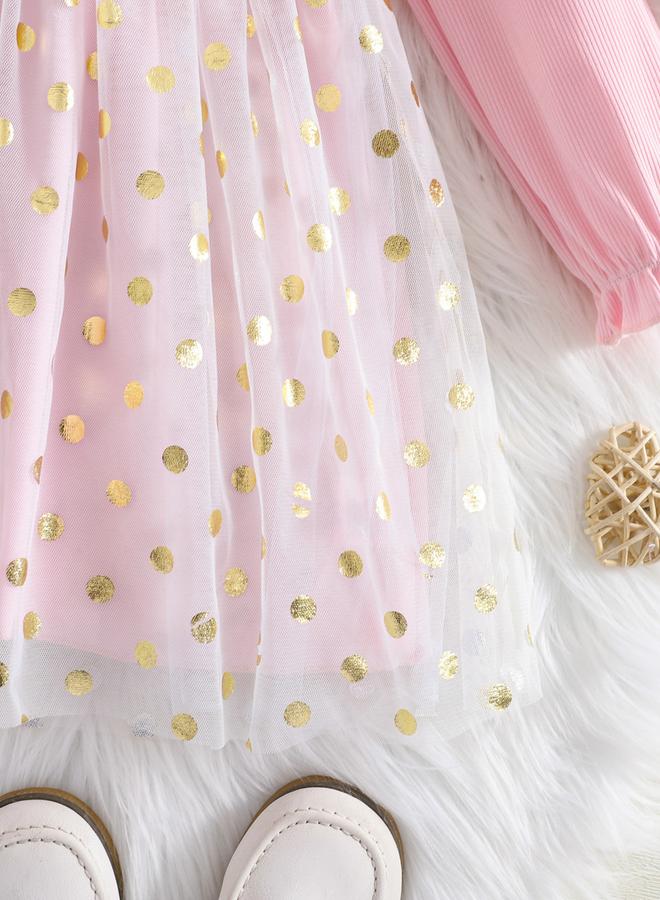 تايك تو فستان شبكي بأكمام طويلة وتفاصيل فيونكة وطبقات مكشكشة - Image 5