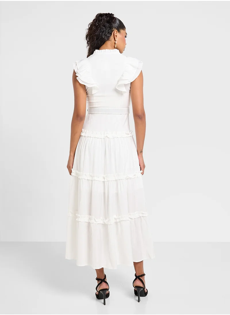 ايلا Dress With Baby Ruffled Sleeve