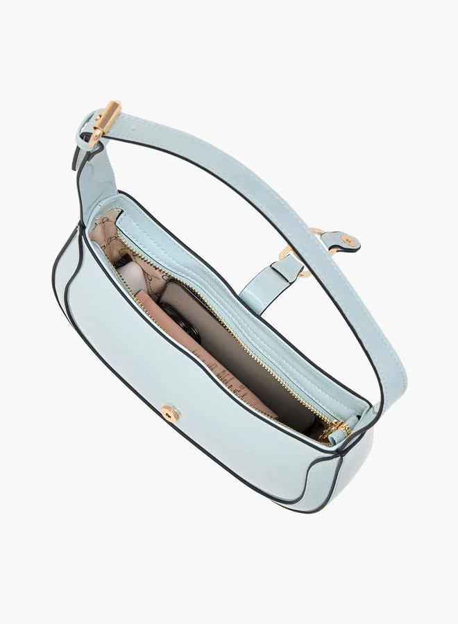 Celeste Women Solid Shoulder Bag with Adjustable Handle and Zip Closure