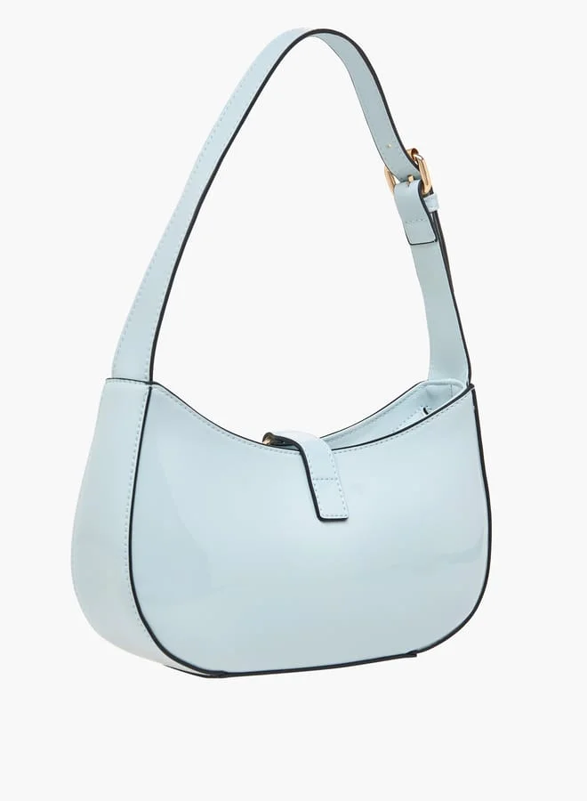 Celeste Women Solid Shoulder Bag with Adjustable Handle and Zip Closure