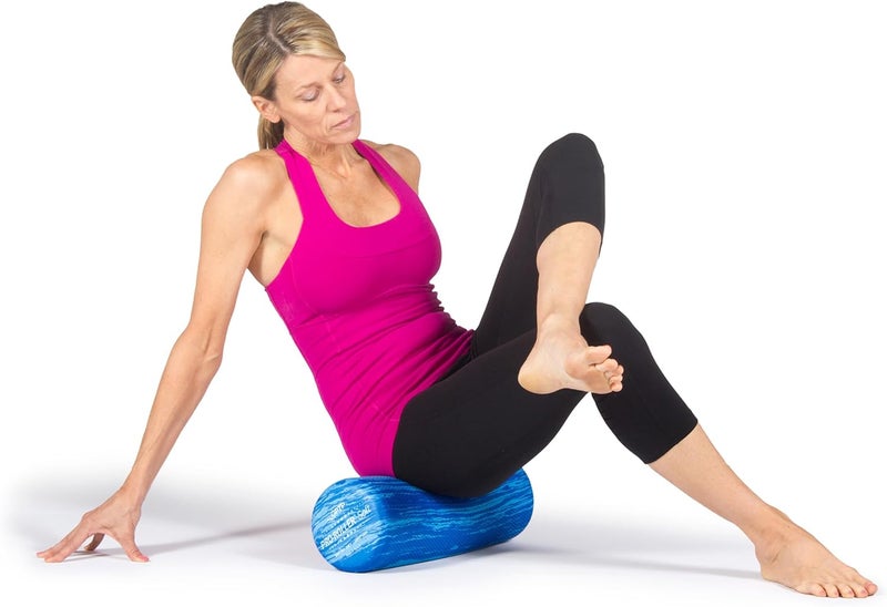 OPTP PRO-Roller Soft Density Foam Roller – Low Density Soft Foam Roller for Physical Therapy, Pilates, Yoga Foam Roll Exercises, and Muscle Recovery - Blue 18" x 6" - Image 4