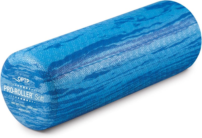 OPTP PRO-Roller Soft Density Foam Roller – Low Density Soft Foam Roller for Physical Therapy, Pilates, Yoga Foam Roll Exercises, and Muscle Recovery - Blue 18" x 6" - Image 1