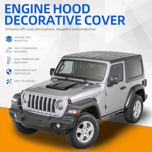 DREAMOTOR Hood Scoops For Cars, Universal Hood Scoop Vents, Automotive Hood Scoops for Trucks Compatible with F150 F250 F350 GMC Sierra 1500 2500 Dodge Ram 1500 2500 Toyota Tundra Jeep Wrangler - Image 2