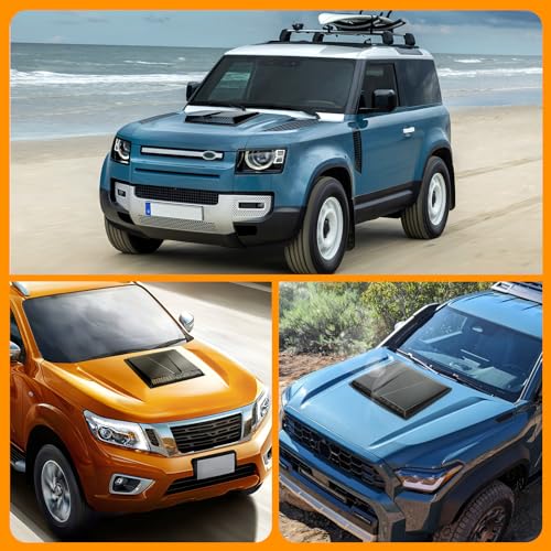 DREAMOTOR Hood Scoops For Cars, Universal Hood Scoop Vents, Automotive Hood Scoops for Trucks Compatible with F150 F250 F350 GMC Sierra 1500 2500 Dodge Ram 1500 2500 Toyota Tundra Jeep Wrangler - Image 5