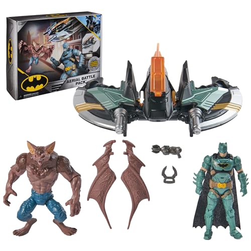 DC Comics, Batman Aerial Battle Pack (Amazon Exclusive), Batwing Vehicle, 4-inch Batman & Man-Bat Action Figure, Super Hero Kids Toys for Boys & Girls - Image 1