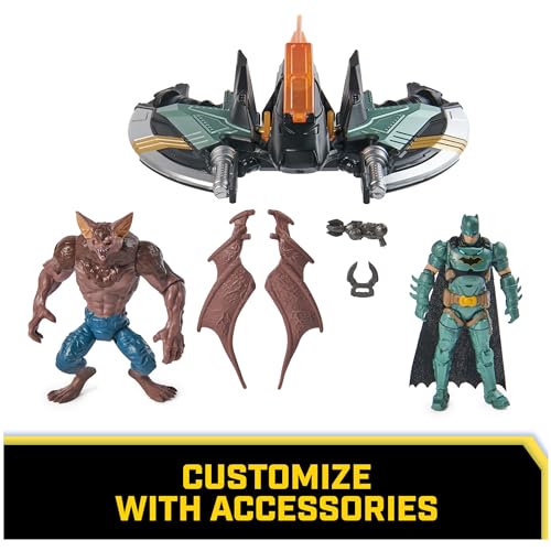 DC Comics, Batman Aerial Battle Pack (Amazon Exclusive), Batwing Vehicle, 4-inch Batman & Man-Bat Action Figure, Super Hero Kids Toys for Boys & Girls - Image 4