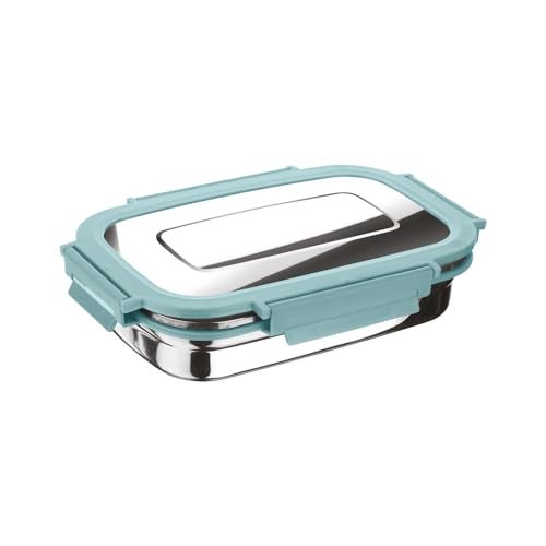 Joyo Stainless Steel Daily (Big) Tiffin Lunch Box Container 4 Side Clip Lock Lid for Office & School Use/Food Grade/Air Tight - Aqua Green,940 ml - Image 1