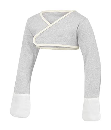 ScratchSleeves | Stay-on Scratch Mitts for Toddlers| Cross-Over | Grey | 12-18 Months - Image 1
