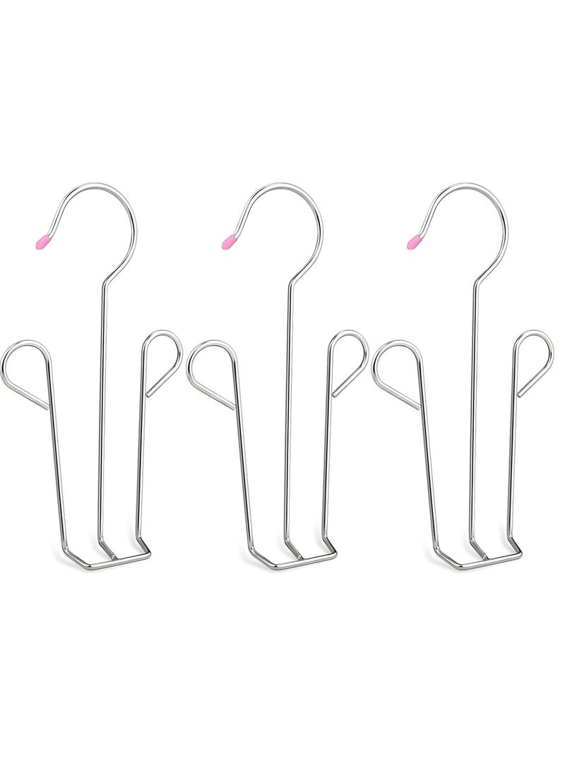 SYOSI حامل حذاء من الفولاذ المقاوم للصدأ رف تجفيف 3 عبوات تصميم خطاف مزدوج لتجفيف الأحذية الجلدية متعددة الوظائف منظم تخزين مضاد للصدأ للخزانة - Image 1