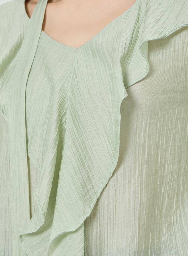 ستايلي بلوزة بكرانيش وأكمام طويلة - Image 4