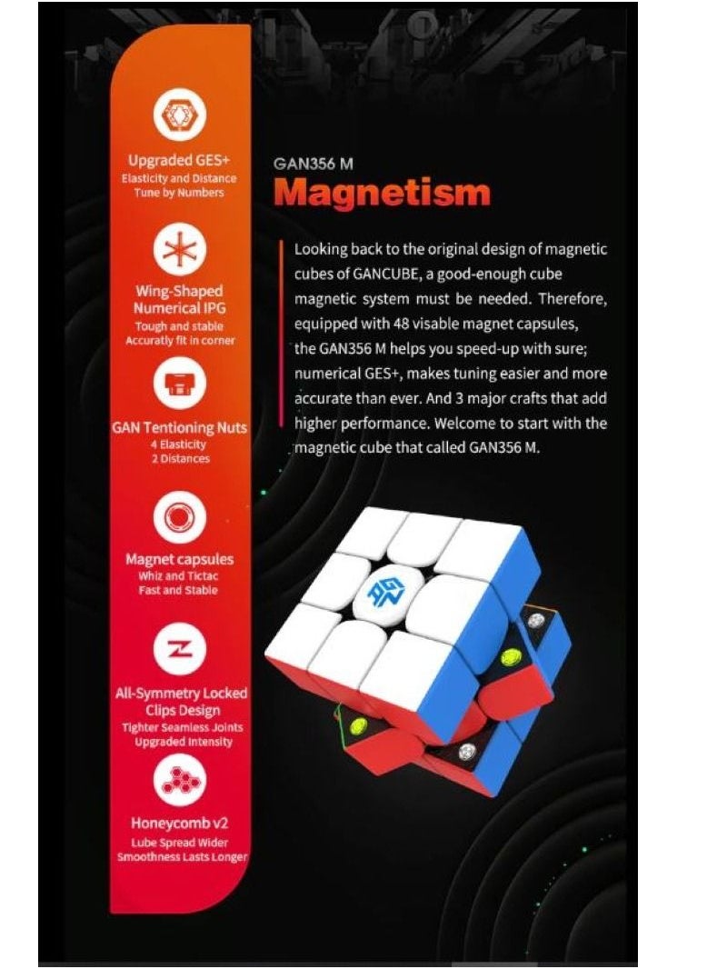 GANCUBE - GAN Advance Magnetic package includes GAN 251 M Pro 2x2 Magnetic Speedcube & GAN 356 M Standard Magnetic Speedcube (with extra GES) - Image 1