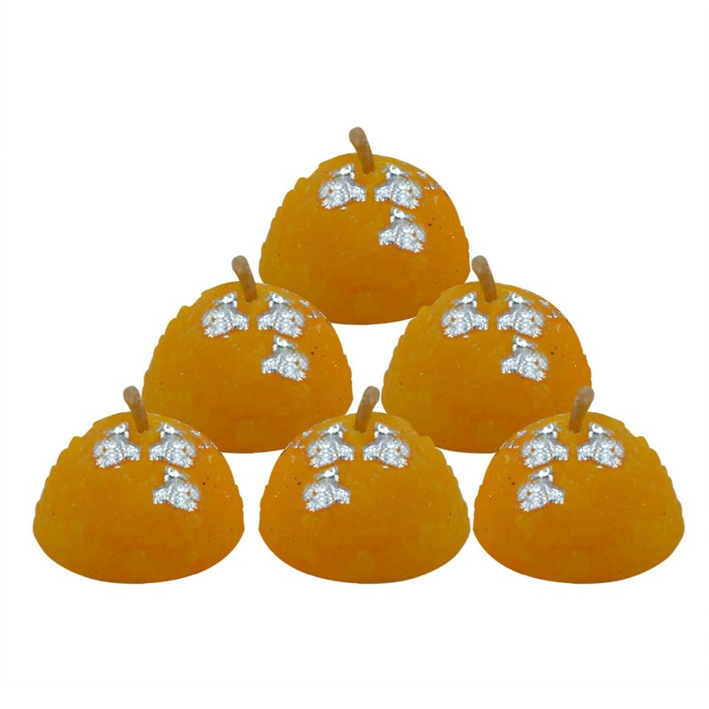 CraftVatika Candles for Diwali Decoration Set of 12, Soy Wax Candles Festive Decor Item with Laddu Unique Candle Shape Pooja Decoration Items for Home,Festive Diya Gifts Friends Family(Pack of 12) - Image 5
