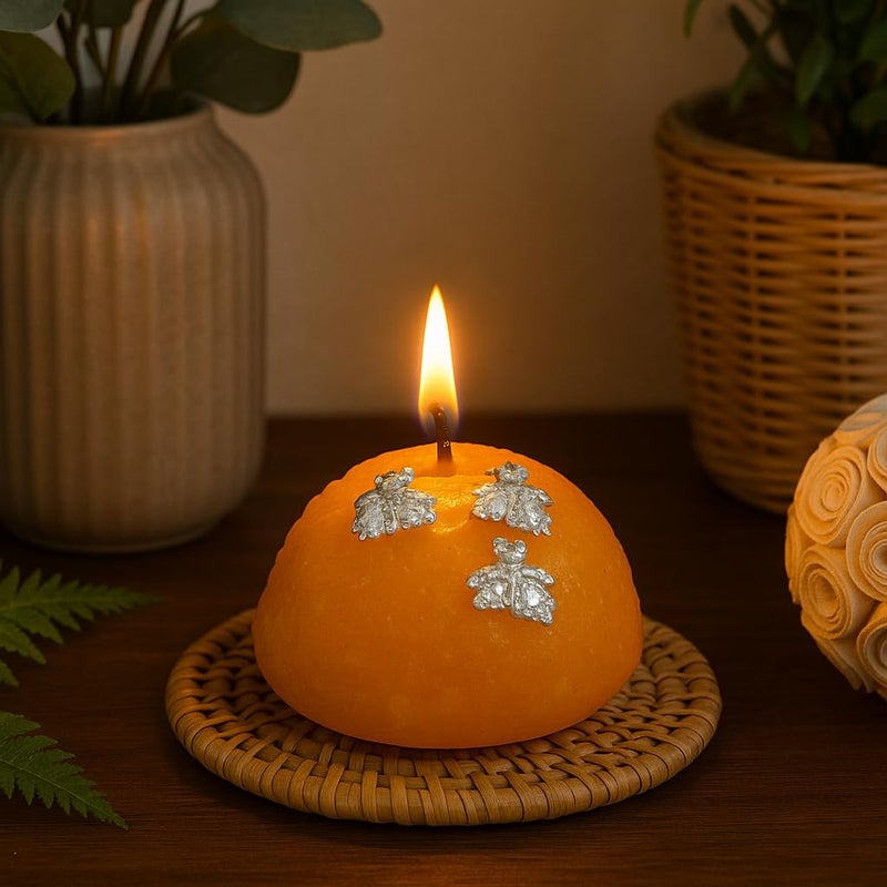 CraftVatika Candles for Diwali Decoration Set of 12, Soy Wax Candles Festive Decor Item with Laddu Unique Candle Shape Pooja Decoration Items for Home,Festive Diya Gifts Friends Family(Pack of 12) - Image 3
