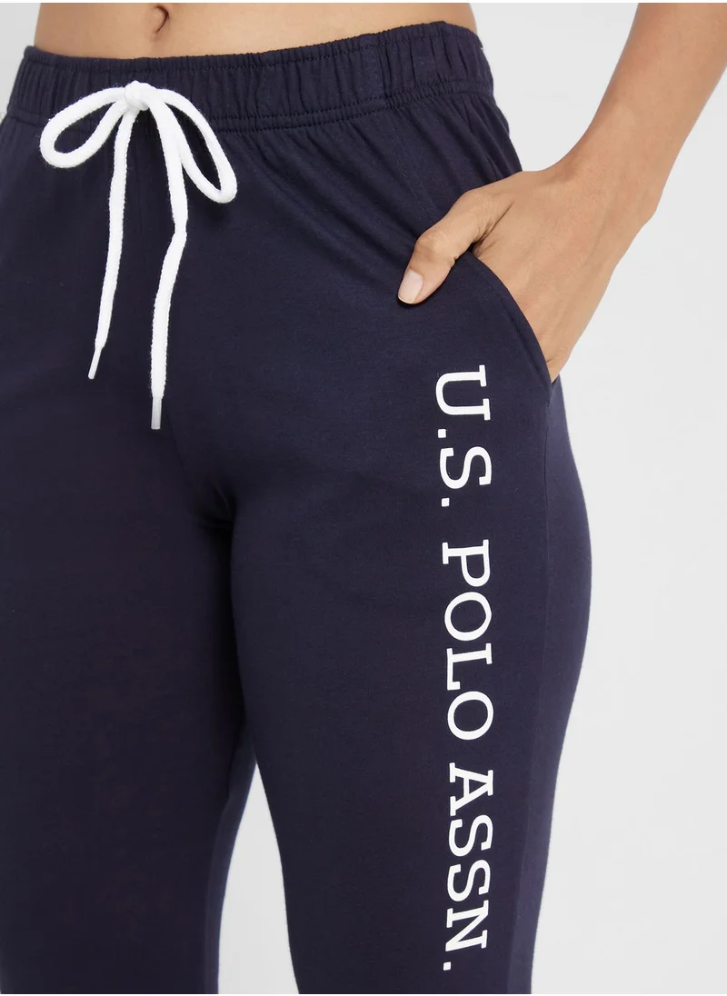 يو اس بولو اسن Logo Drawstring Sweatpants