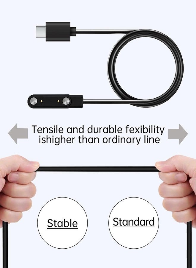 WUNIAK Magnetic Charging Cable 2-Pin spacing 7.62mm Universal USB-C Replacement Cord for Smart Watches, 2 Charging Cables with Opposite Magnetic Poles, Type A + Type B - Image 3