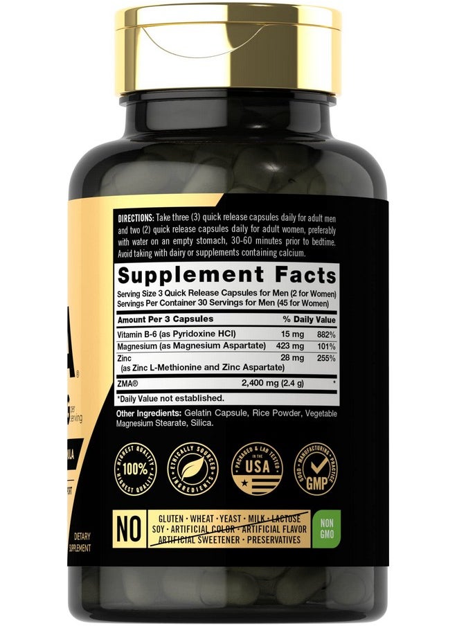CARLYLE Carlyle ZMA Supplement for Men & Women 2400mg | 90 Count | Non-GMO, Gluten Free Formula  - Image 2