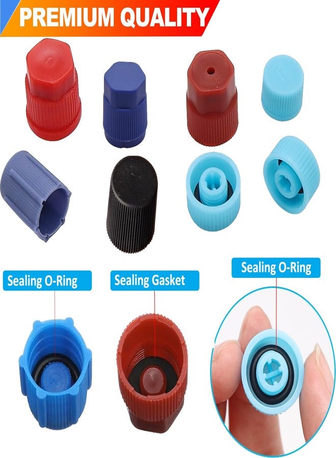 Lucstar R 134a A/C Caps for Cars,49pcs 17 Sizes AC Low Pressure Port Cap for R12 R134a Air Conditioning Service AC System Ports Caps, Car AC Recharge Valve Core Kit, Auto Replacement Leakproof Hat - Image 5