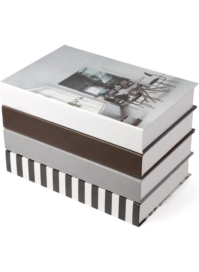 4 PCS Faux Books for Decoration, Modern Fashion Decorative Books Set for Hardcover Home Decor, Fake Book Stacks Display for Bookshelf Living Room Decor  - Image 1