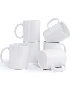 Sublimation Mugs Set of 6, 12 oz White Coffee Mugs, Ceramic Coffee Cups, Classic Drinking Cups with Handles, Mugs for Cappuccino, Espresso, Latte, Cocoa, Milk, Tea, Mug DIY Gifts - pzsku/ZCF8A665F25CAB2133A6DZ/45/_/1705732199/23a70760-9e0f-4dd2-8142-730f3c016a9d