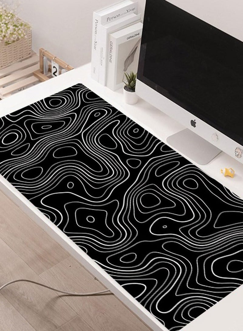 Large Mouse Pad 800*300*3mm Extended Gaming Mouse Pad Non-Slip Rubber Base Mouse pad Office Desk Mat Desk Pad Smooth Cloth Surface Keyboard Mouse Pads for Computers  (black and white)