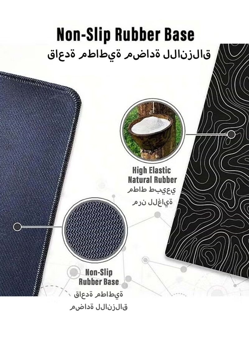 Large Mouse Pad 800*300*3mm Extended Gaming Mouse Pad Non-Slip Rubber Base Mouse pad Office Desk Mat Desk Pad Smooth Cloth Surface Keyboard Mouse Pads for Computers  (black and white)