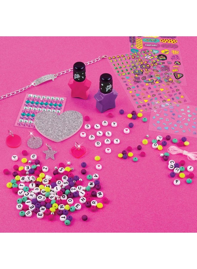 Make It Real That Girl Lay Lay: Express Yo 'Self - DIY Nail Art & Bracelets Kit - Create 6 Bracelets, Make It Real, Nickelodeon, 209 Pieces, Coordinate Nails & Bracelets For Fresh Fashion, Arts & Crafts  - Image 3