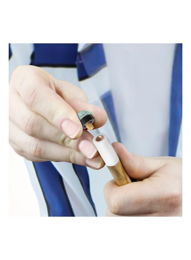 Suntown 24Pcs Screw-on Pool Stick Tips, 12mm Replacement Cue Tips Billiard Cue Tips with Shaper for Pool Cues and Snooker, Bule - Image 2