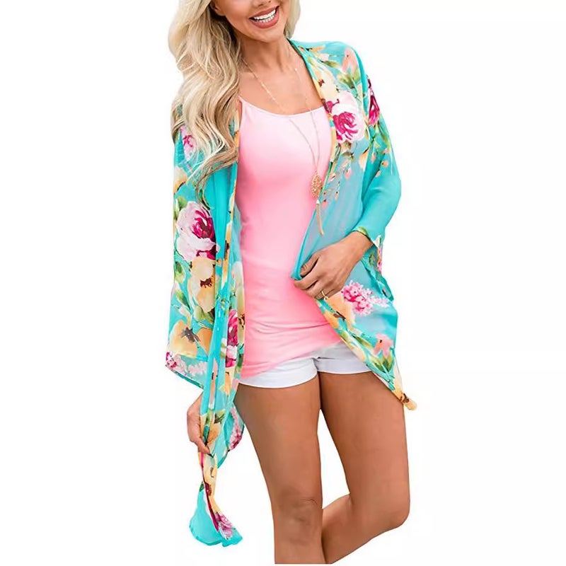 Women's Printed Chiffon Cardigan - Image 5