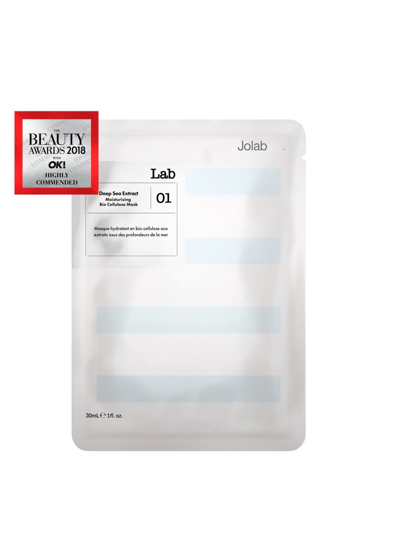 Jolab - Deep Sea Extract Moisturising Bio Cellulose Lab Face Mask - Deep Hydration with Hyaluronic Acid - Image 1