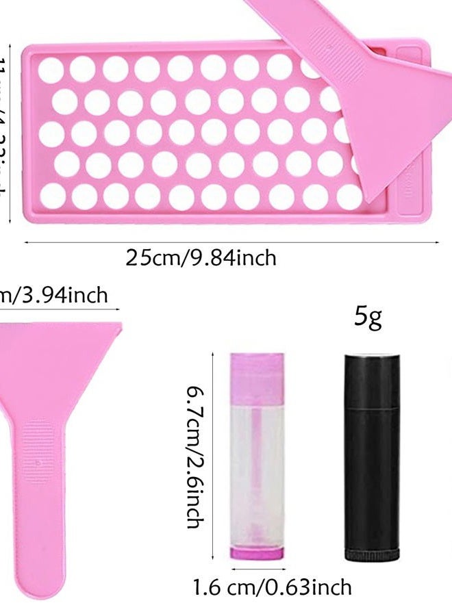RONRONS Pink Lip Balm Crafting Kit, Professional Lipsticks Filling Tray with 50 Small Holes and Spatula, Easy to Fill 50 Pieces Lipstick Tubes Containers for Business Gifts - Image 3