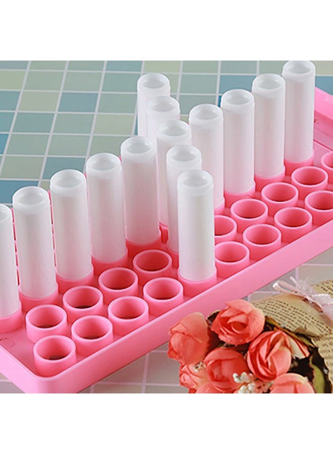 RONRONS Pink Lip Balm Crafting Kit, Professional Lipsticks Filling Tray with 50 Small Holes and Spatula, Easy to Fill 50 Pieces Lipstick Tubes Containers for Business Gifts - Image 2