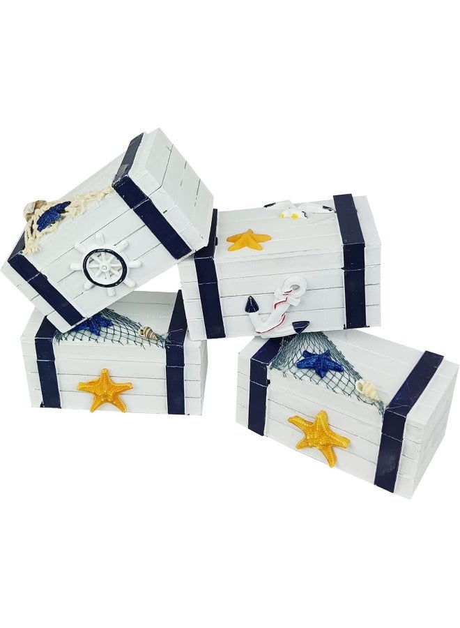 YINZUO Nautical Decorative Wooden Boxes Set of 4  - Image 1