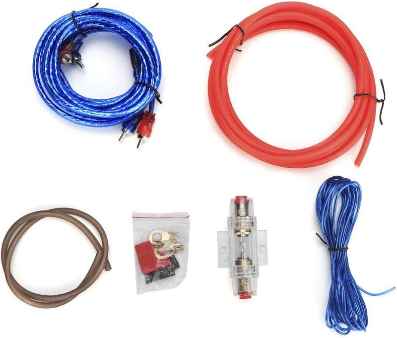 klarako Power Amplifier Cable Kit,10GA Zinc Alloy Car Power Audio Amplifier Cable Kit Professional Car Subwoofer Speakers Wire Replacement Kit For Cars - Image 1