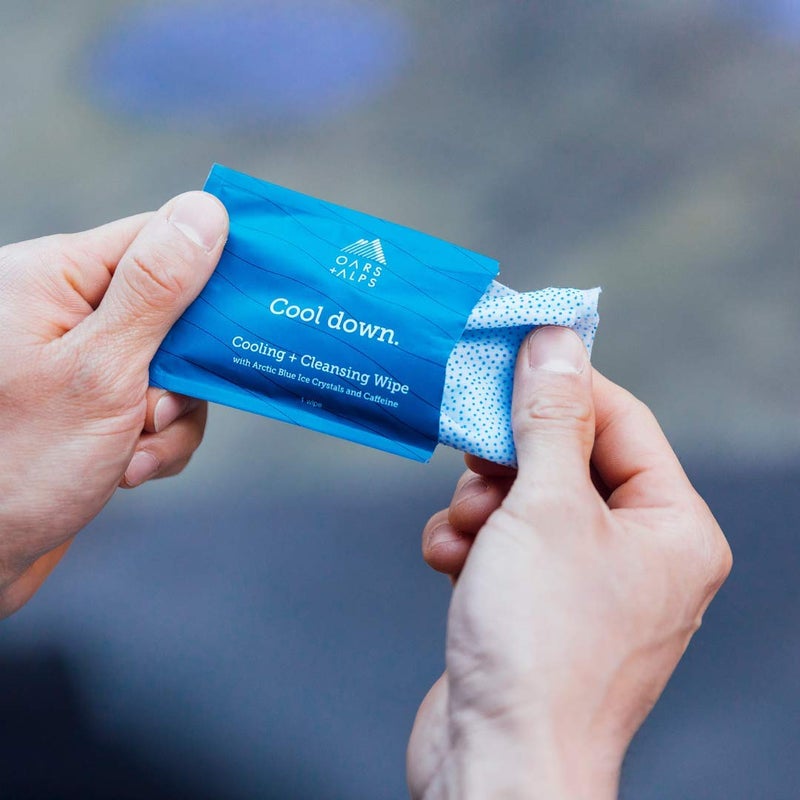 Oars + Alps Face and Body Wipes, Dermatologist Tested Skin Care Infused with Caffeine and Menthol, TSA Approved, 14 Wipes Total - Image 4