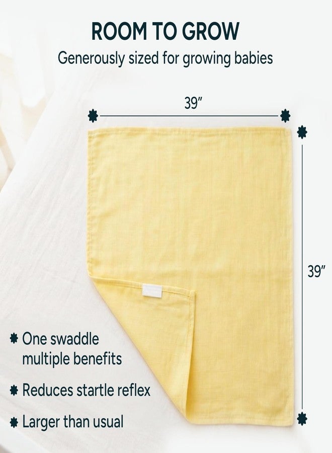 NINTARABABY Swaddle - 100% Organic Premium Muslin Cotton, 39" x 39" (100 cm x 100 cm), Ultra-Soft, Breathable & Lightweight, Multipurpose, Unisex, Hypoallergenic, Gifts for Newborn Babies, Pack of 3 - Image 4