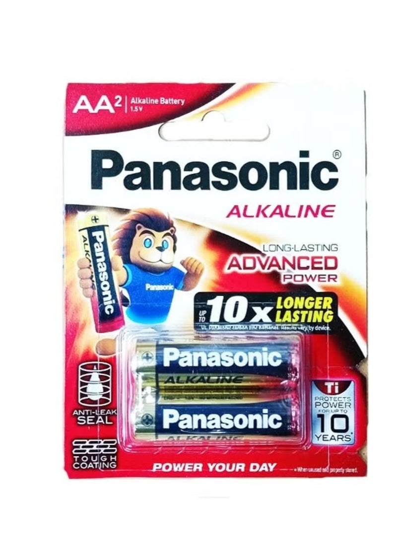 Panasonic 2 Pcs Long-Lasting Advanced Power AA2 Alkaline Battery 1.5 V - Image 2