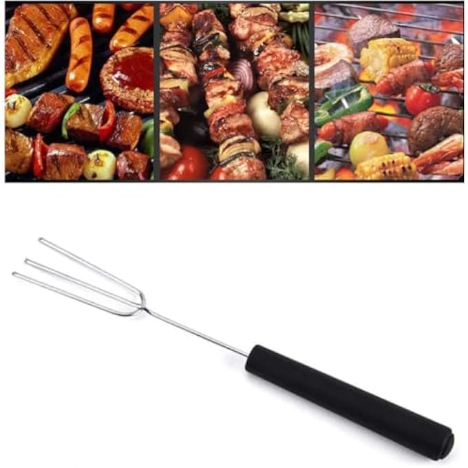 Unity Stainless Steel Chocolate Dipping Fork Kebab Fork Perfect For Fondue Candy Cake Nuts Fruit Diy Baking Supplies Decorating Tool 5Pcs Black  Silver - Image 3